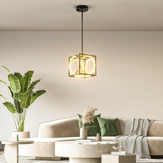 Modern LED Pendant Light with 42 Inches Adjustable Suspender-Golden