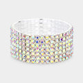 7-Row rhinestone stretch bracelet