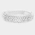 Rhinestone Statement Adjustable Evening Bracelet