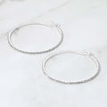 50mm Rhinestone Paved Hoop Earrings