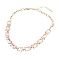 Cushion Rectangular Stone Cluster Link Evening Necklace