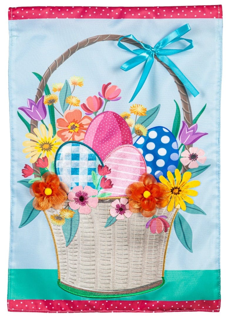 Easter Basket Garden Flag 2 Sided Applique