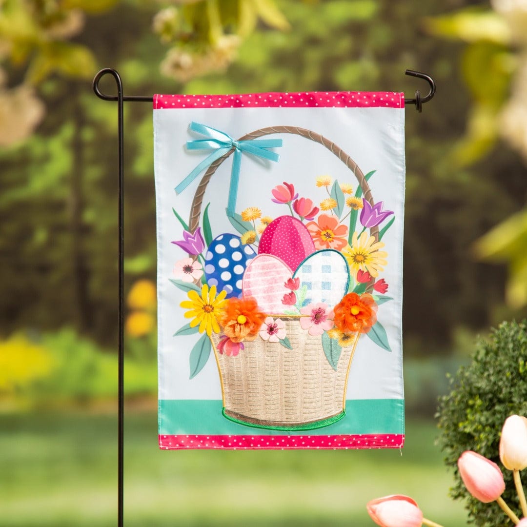 Easter Basket Garden Flag 2 Sided Applique