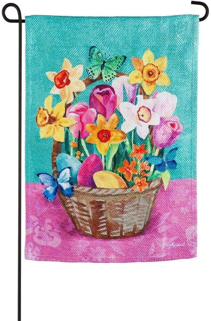 Easter Basket Garden Flag 2 Sided Textured