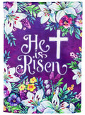 Easter Cross Spring Flowers 2 Sided Garden Flag