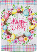 Easter Floral Wreath 2 Sided Garden Flag