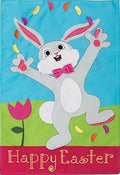 Easter Juggling Bunny Garden Flag 2 Sided Applique