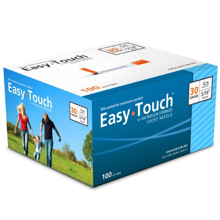EasyTouch® U-100 Insulin Syringe w/ Needle 0.5 mL 30G x 5/16" - 830565