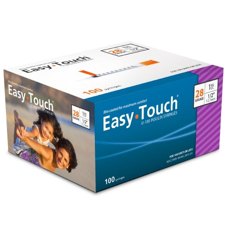 EasyTouch® U-100 Insulin Syringe w/ Needle 1 mL 28G x 1/2" - 828155