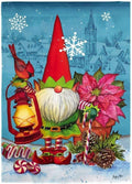 Elf Gnome Christmas Garden Flag 2 Sided Textured