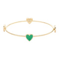 Enamel Heart Pointed Bangle Bracelet