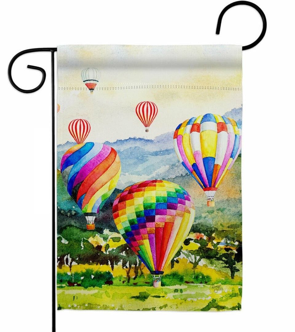 Escape Hot Air Balloon Garden Flag 2 Sided Decorative