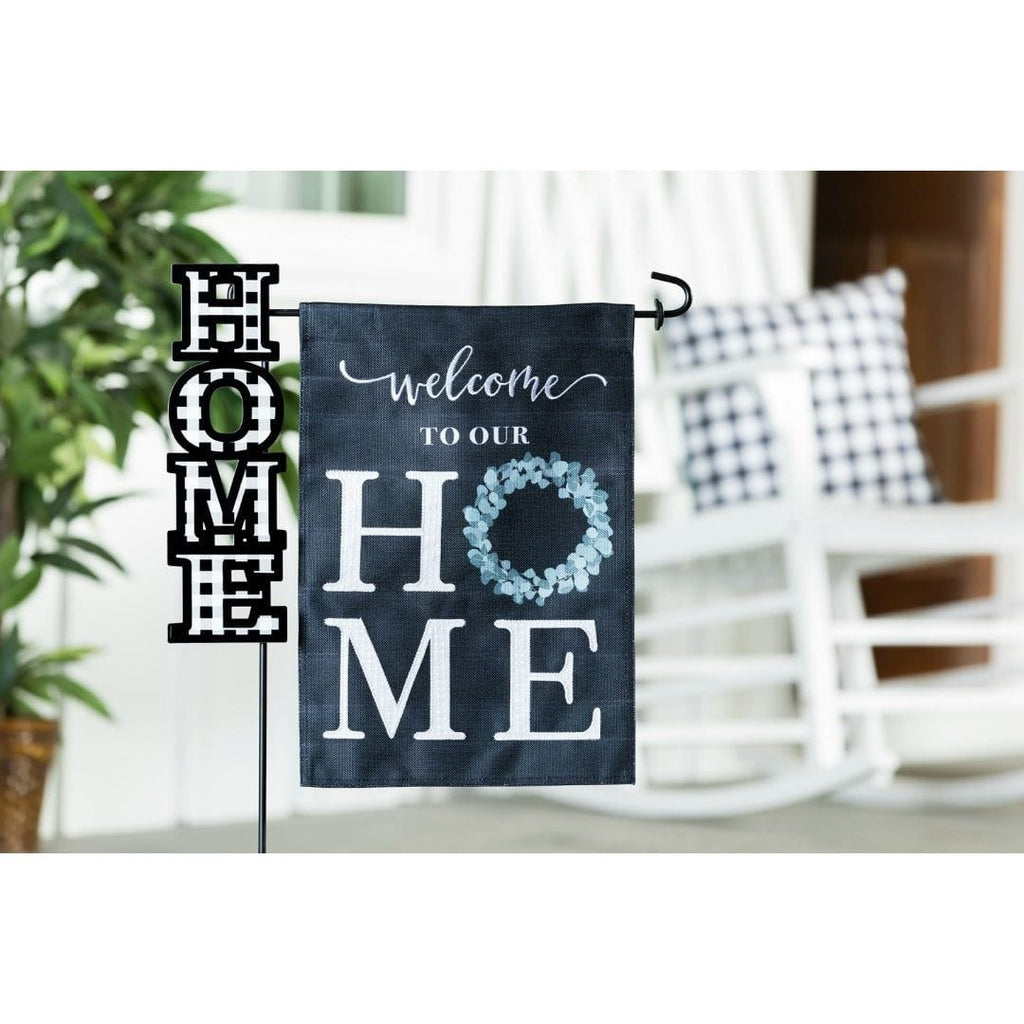 Eucalyptus Welcome Garden Flag 2 Sided Burlap