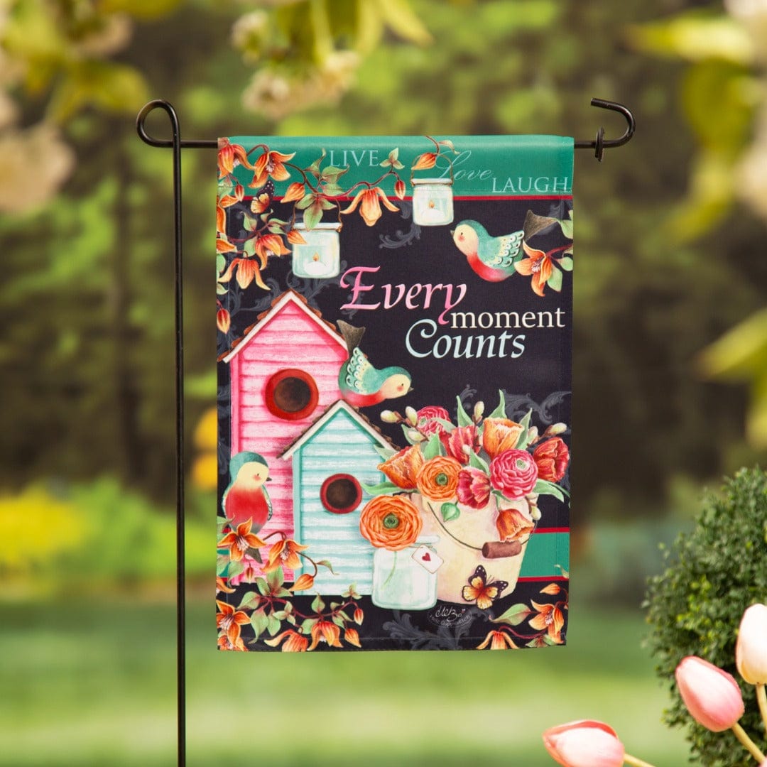Every Moment Counts Inspirational Garden Flag 2 Sided