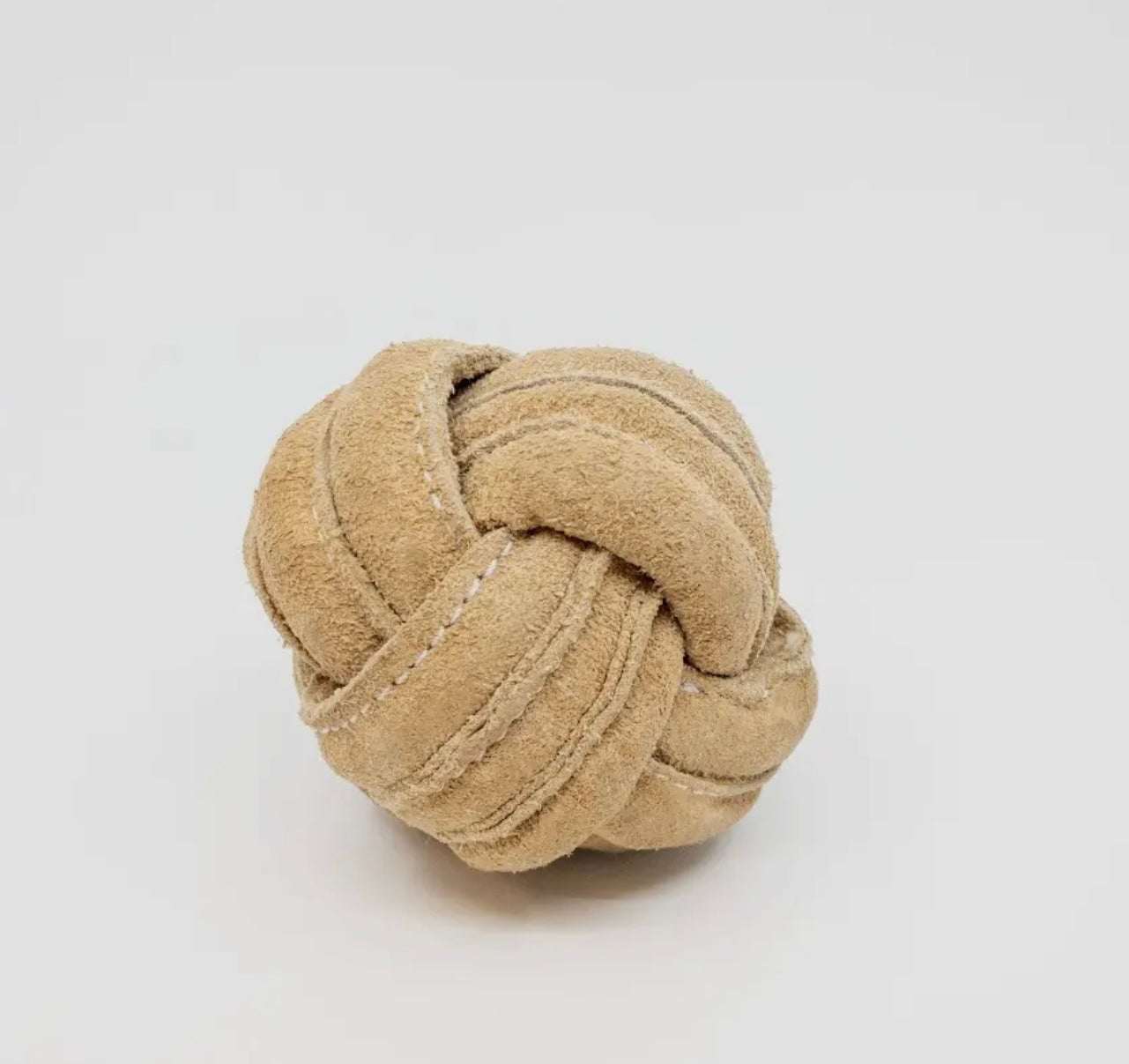 🐶🟤Huggle-Hide® Natural Leather Ball Dog Toy