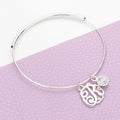 -R- Initial Monogram Bangle Bracelet