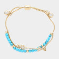 Crystal Arrow Charm Layered Pull Tie Bracelet