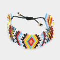 Boho Patterned Beaded Pull Tie Cinch Bracelet