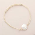 Freshwater Pearl Pointed Waxed Thread Adjustable Bracelet