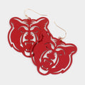 Metal Cutout Bear Dangle Earrings