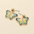 Enamel Butterfly Detailed Dangle Earrings