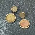 Double Disc Charm Drop Earrings
