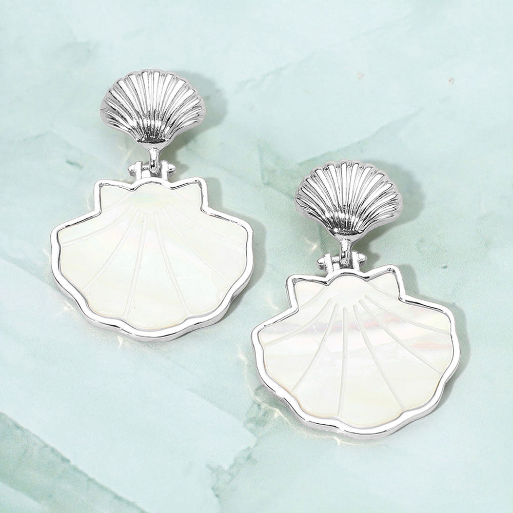 Mother of Pearl Shell Drop Dangle Earrings