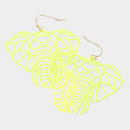 Brass Metal Cutout Elephant Dangle Earrings