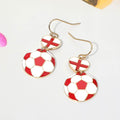 England Flag Soccer Ball Link Drop Earrings