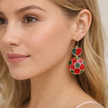 Portugal Flag Soccer Ball Link Drop Earrings