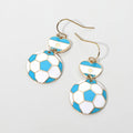Argentina Flag Soccer Ball Link Drop Earrings
