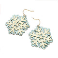 Christmas Glittered Snowflake Dangle Earrings