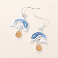 Dolphin Teardrop Charm Dangle Earrings