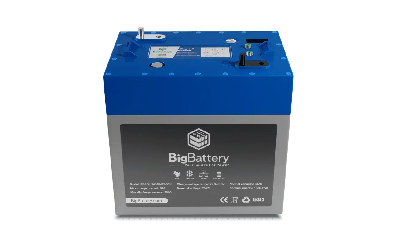 BigBattery 24V EAGLE 2 – LiFePO4 – 64Ah – 1.63kWh Lithium Battery