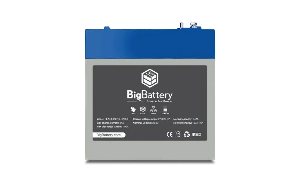 BigBattery 24V EAGLE 2 – LiFePO4 – 64Ah – 1.63kWh Lithium Battery