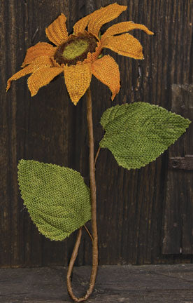 Burlap Sunflower - Orange  (Pack of 4)