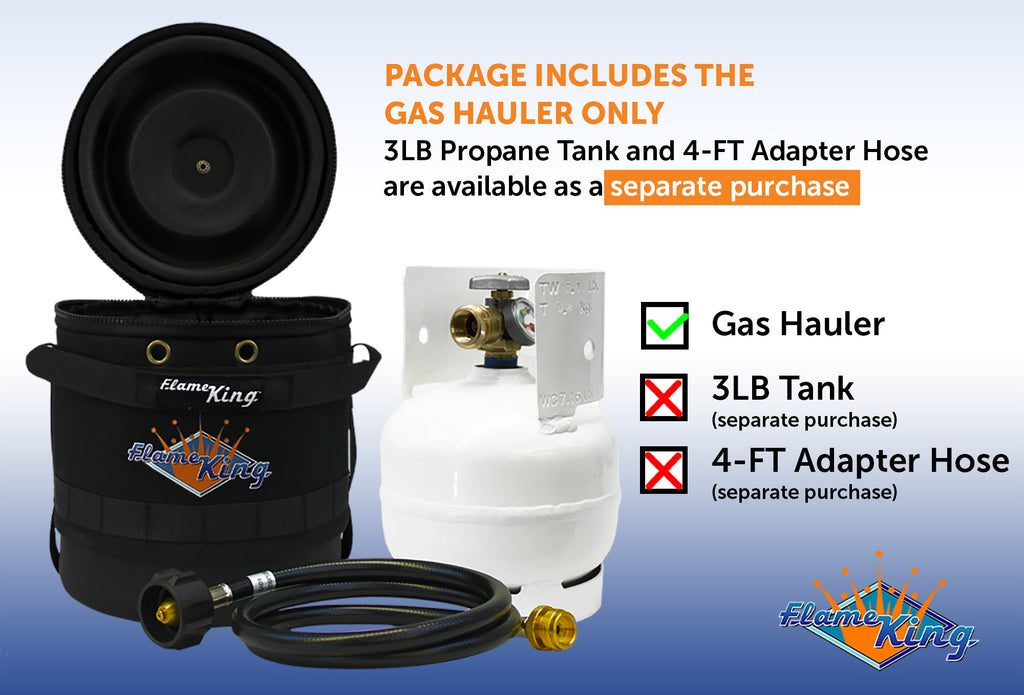 Flame King Propane Gas Hauler for 3lb Propane Tank Insulated Protective Carry Case