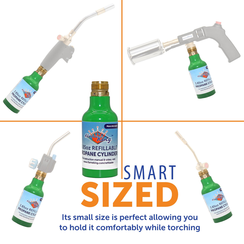 Flame King 1/4 lb Refillable Mini Propane Tank Cylinder - 2-Pack Eco Friendly Tank