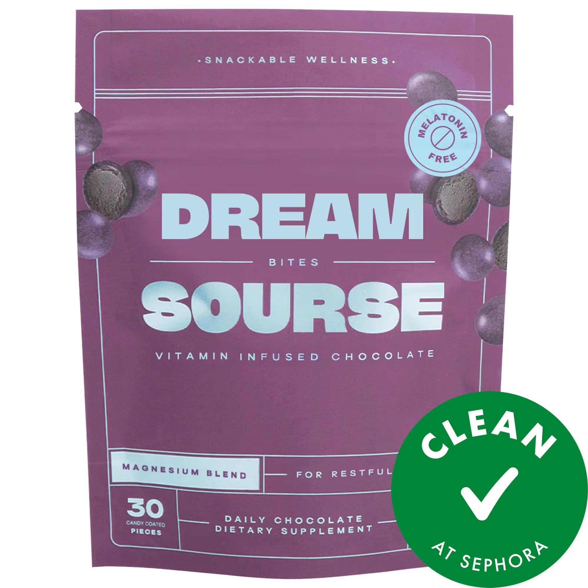 Dream Bites Vegan Magnesium Infused Dark Chocolate Supplements for Beauty Sleep Support - Stress Relief, Clean & Plant-Based Ingredients
