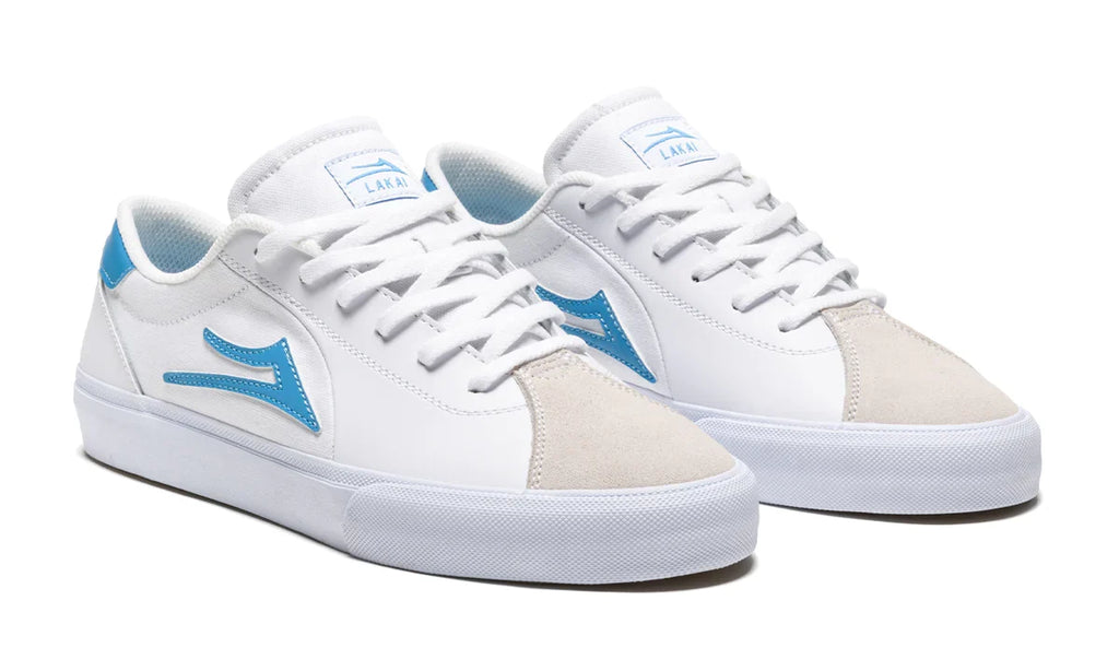 Lakai Shoes Flaco II - White/Cyan Leather