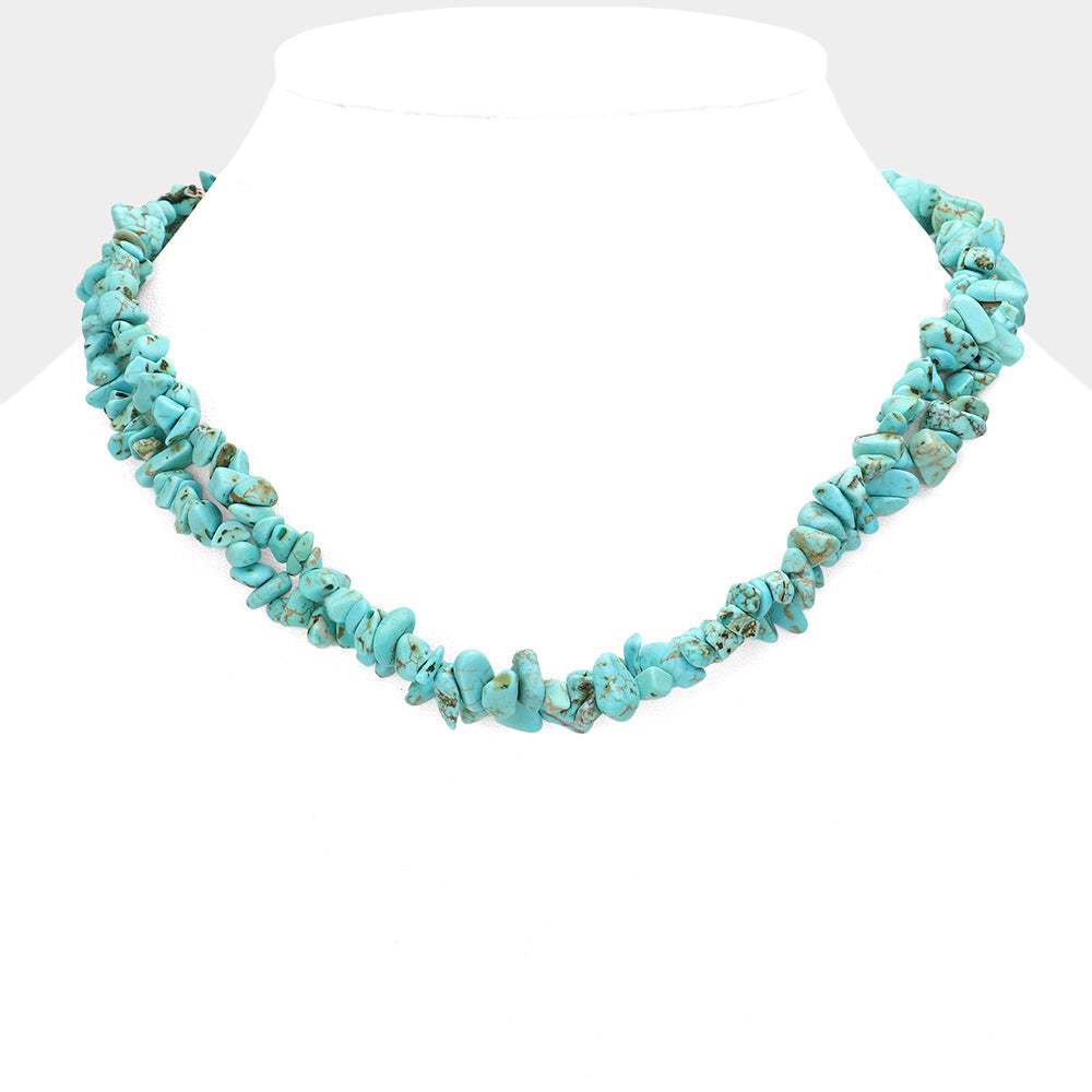 Natural Stone Double Layered Necklace