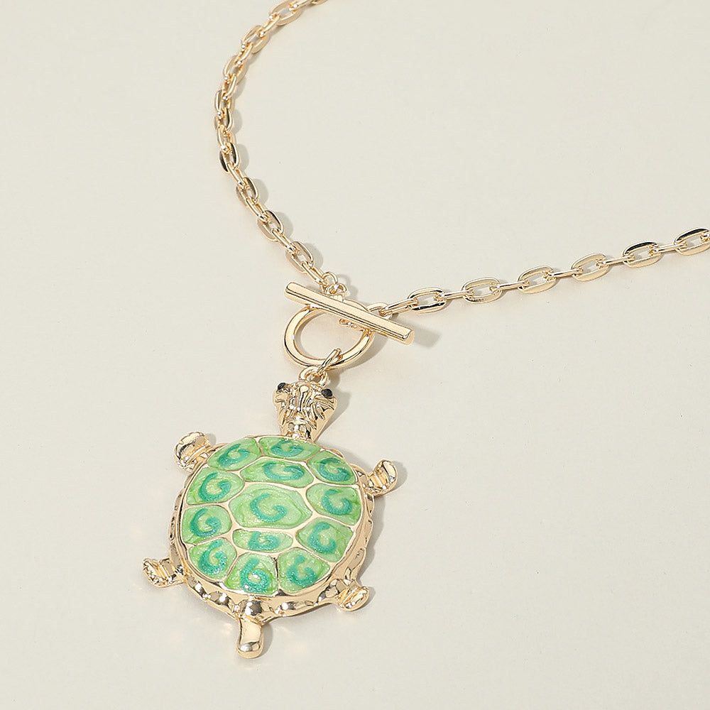 Sea Turtle Pendant Toggle Necklace
