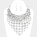 Faceted Cube Bead Cluster Bib Necklace