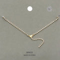 Brass Metal Dainty Rhinestone Chain Heart Pendant Necklace