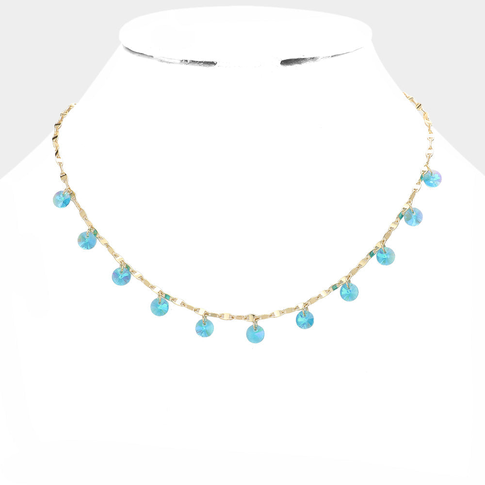 Round Bead Station Necklace