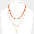 Metal Heart Pendant Multi Layered Necklace