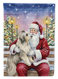 Bearded Collie with Santa Claus Garden Flag Mailbox Decorative Yard Banner Outside Patio Artwork for Flower Beds, Garden Size, Multicolor