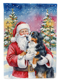 Bernese Mountain Dog with Santa Claus Garden Flag Mailbox Decorative Yard Banner Outside Patio Artwork for Flower Beds, Garden Size, Multicolor