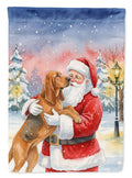 Bloodhound with Santa Claus Garden Flag Mailbox Decorative Yard Banner Outside Patio Artwork for Flower Beds, Garden Size, Multicolor