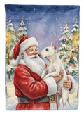 Bull Terrier with Santa Claus Garden Flag Mailbox Decorative Yard Banner Outside Patio Artwork for Flower Beds, Garden Size, Multicolor